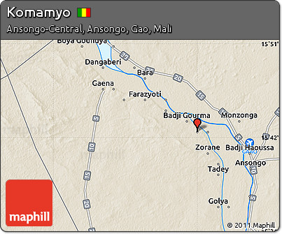 Shaded Relief Map of Komamyo