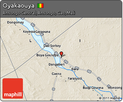 Shaded Relief Map of Oyakaouya