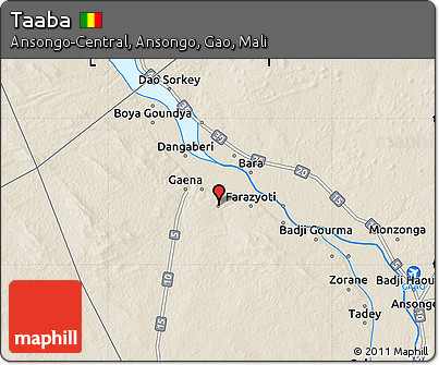 Shaded Relief Map of Taaba