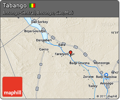 Shaded Relief Map of Tabango