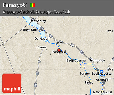 Shaded Relief Map of Farazyoti