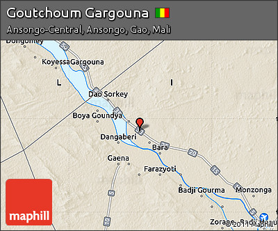 Shaded Relief Map of Goutchoum Gargouna