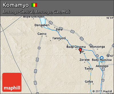 Shaded Relief Map of Komamyo