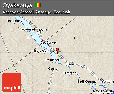 Shaded Relief Map of Oyakaouya