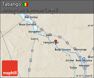 Shaded Relief Map of Tabango