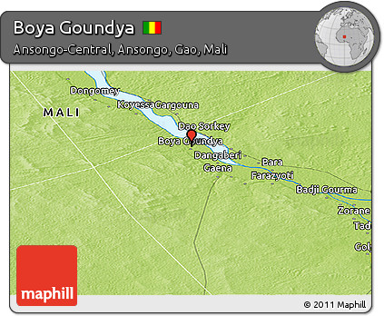 Physical Panoramic Map of Boya Goundya