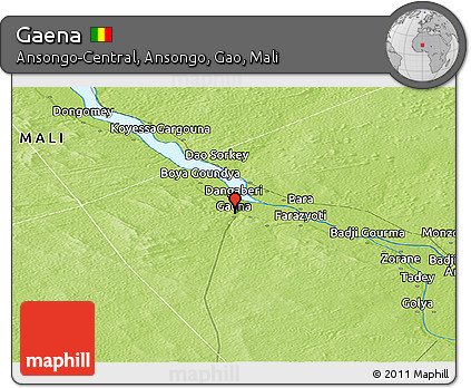 Physical Panoramic Map of Gaena