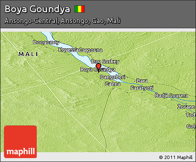 Physical Panoramic Map of Boya Goundya