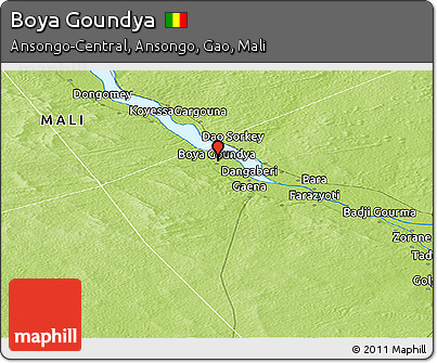 Physical Panoramic Map of Boya Goundya