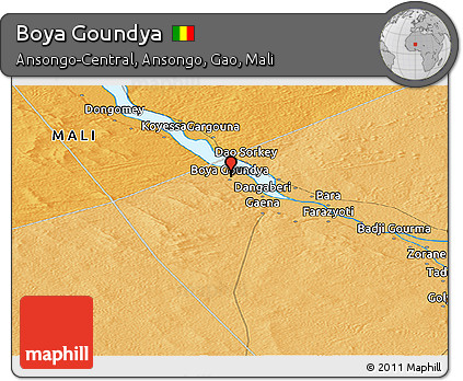 Political Panoramic Map of Boya Goundya