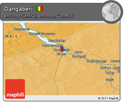 Political Panoramic Map of Dangabéri