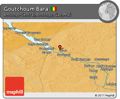 Political Panoramic Map of Goutchoum Bara