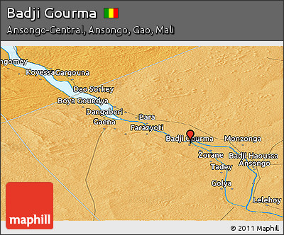 Political Panoramic Map of Badji Gourma