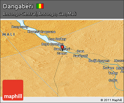 Political Panoramic Map of Dangabéri