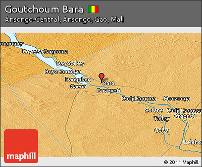 Political Panoramic Map of Goutchoum Bara