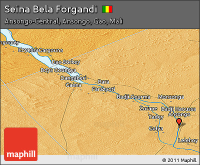 Political Panoramic Map of Seïna Bela Forgandi