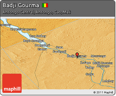 Political Panoramic Map of Badji Gourma