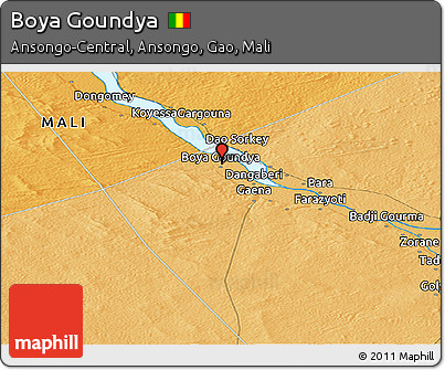Political Panoramic Map of Boya Goundya