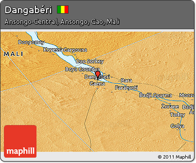 Political Panoramic Map of Dangabéri