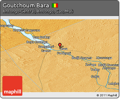 Political Panoramic Map of Goutchoum Bara