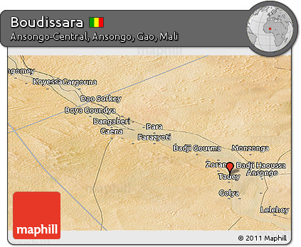 Satellite Panoramic Map of Boudissara