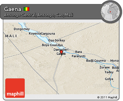 Shaded Relief Panoramic Map of Gaena