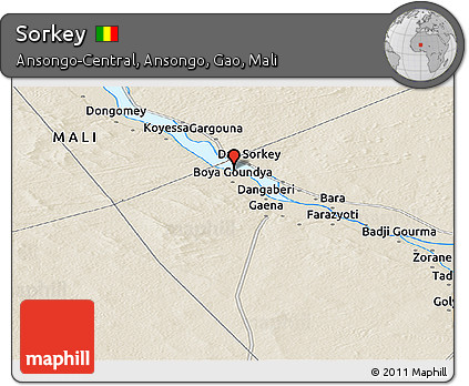 Shaded Relief Panoramic Map of Sorkey