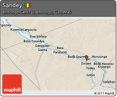 Shaded Relief Panoramic Map of Sandey