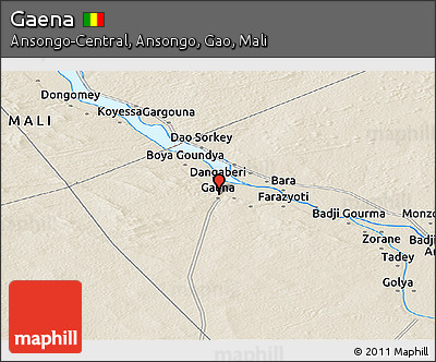 Shaded Relief Panoramic Map of Gaena