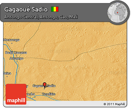 Political 3D Map of Gagaoué Sadio