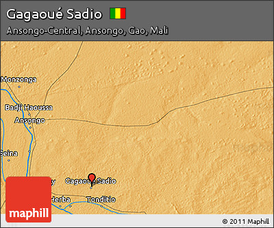 Political 3D Map of Gagaoué Sadio