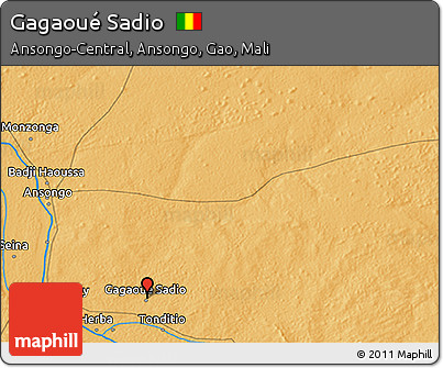 Political 3D Map of Gagaoué Sadio