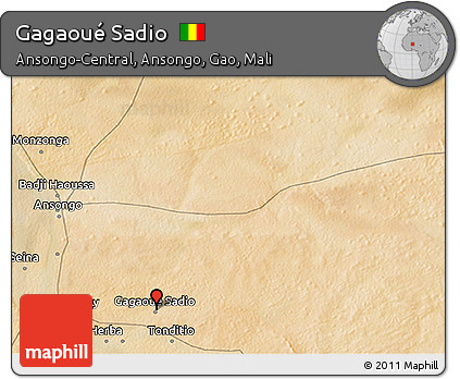 Satellite 3D Map of Gagaoué Sadio