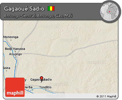 Shaded Relief 3D Map of Gagaoué Sadio