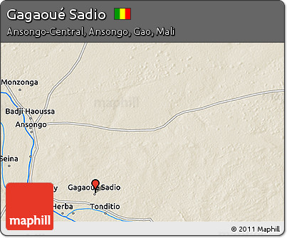 Shaded Relief 3D Map of Gagaoué Sadio