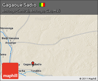 Shaded Relief 3D Map of Gagaoué Sadio
