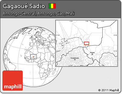 Blank Location Map of Gagaoué Sadio