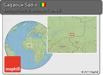 Savanna Style Location Map of Gagaoué Sadio