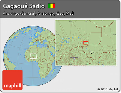 Savanna Style Location Map of Gagaoué Sadio