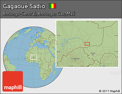Savanna Style Location Map of Gagaoué Sadio