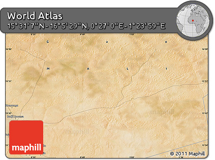 Satellite Map of the Area around 15° 48' 18" N, 0° 55' 29" E