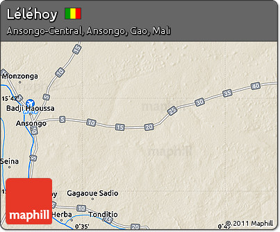 Shaded Relief Map of Léléhoy