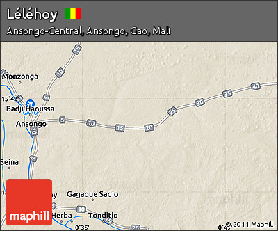 Shaded Relief Map of Léléhoy