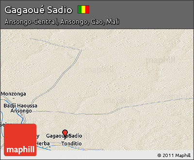 Shaded Relief Panoramic Map of Gagaoué Sadio