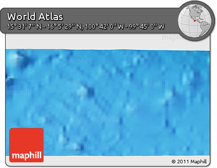 Shaded Relief 3D Map of the Area around 15° 48' 18" N, 100° 13' 29" W