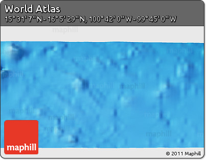 Shaded Relief 3D Map of the Area around 15° 48' 18" N, 100° 13' 29" W