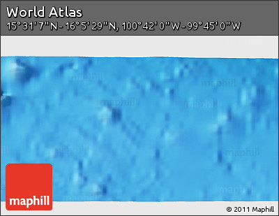 Shaded Relief 3D Map of the Area around 15° 48' 18" N, 100° 13' 29" W