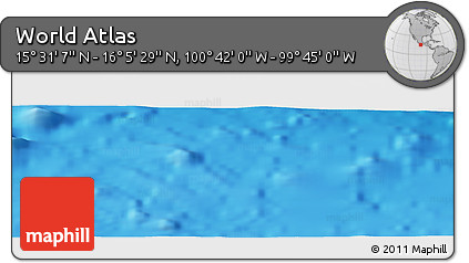Shaded Relief Panoramic Map of the Area around 15° 48' 18" N, 100° 13' 29" W