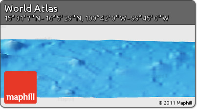 Shaded Relief Panoramic Map of the Area around 15° 48' 18" N, 100° 13' 29" W