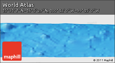 Shaded Relief Panoramic Map of the Area around 15° 48' 18" N, 100° 13' 29" W